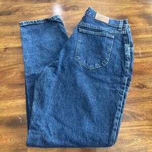 Mr Lee Jeans Womens 14M Dark Wash High Rise Relaxed Mom Tapered Vintage Denim